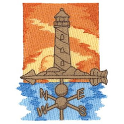Lighthouse Weather Vane Machine Embroidery Design