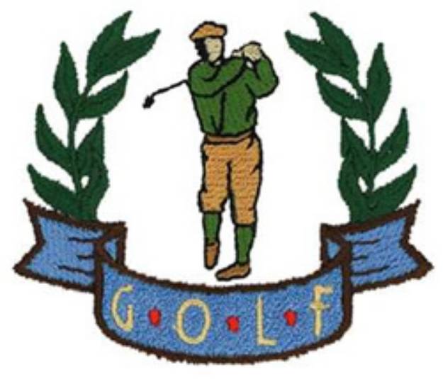 Picture of Golf Wreath Machine Embroidery Design