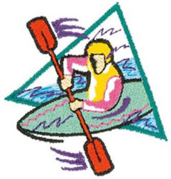 Picture of Kayaker Machine Embroidery Design