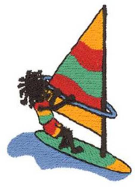 Picture of Rasta Windsurfer Machine Embroidery Design