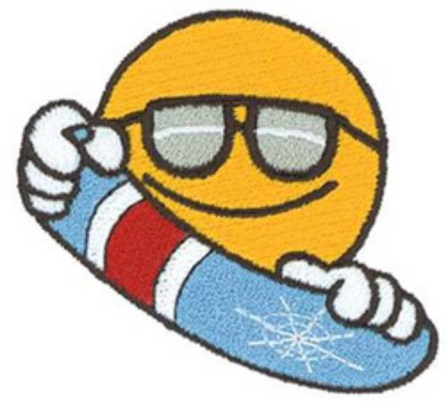 Picture of Snowboarding Smiley Machine Embroidery Design