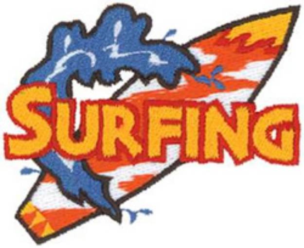 Picture of Surfing Logo Machine Embroidery Design