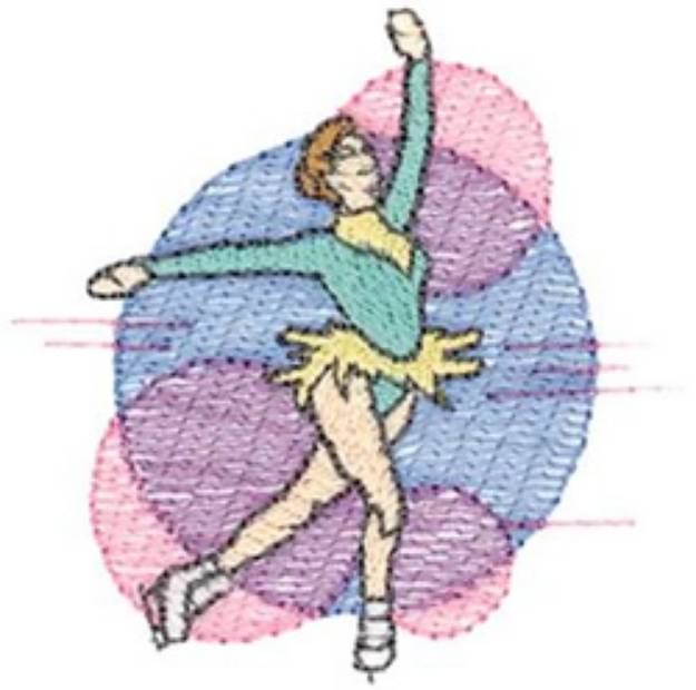 Picture of Figure Skater Machine Embroidery Design