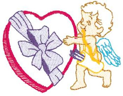 Cupid W/ Heart Machine Embroidery Design