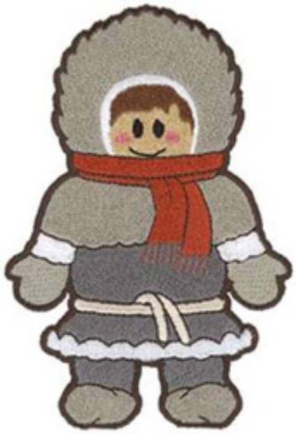 Picture of Eskimo Boy Machine Embroidery Design