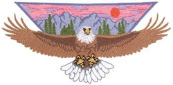 Bald Eagle Scene Machine Embroidery Design
