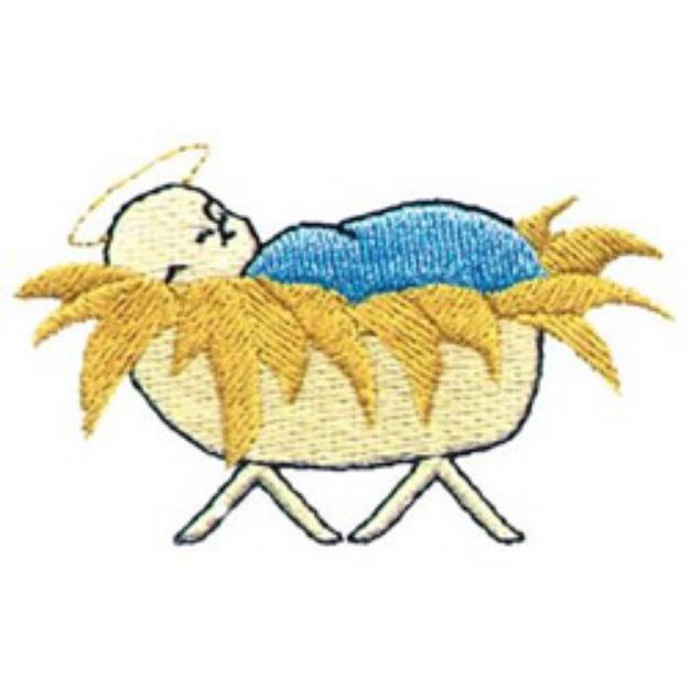 Picture of Baby In Manger Machine Embroidery Design
