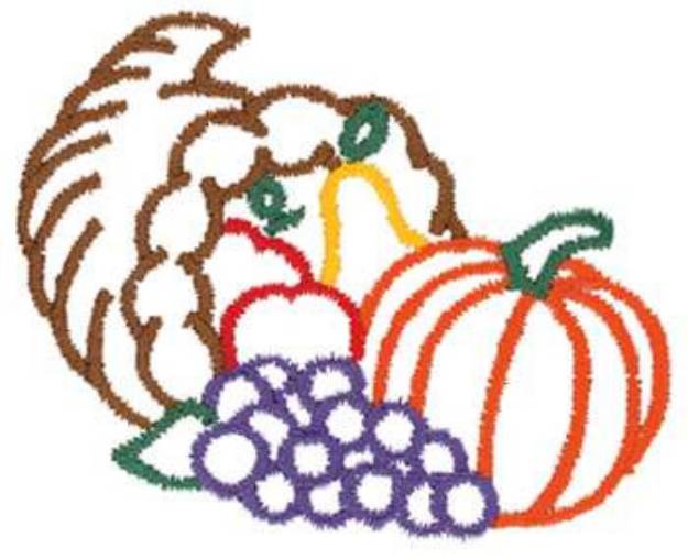 Picture of Cornucopia Outline Machine Embroidery Design