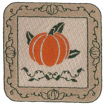 Pumpkin Square Machine Embroidery Design