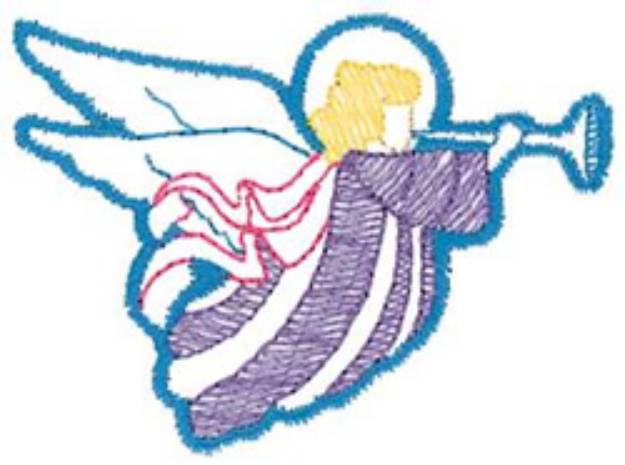 Picture of Angel With Trumpet Machine Embroidery Design