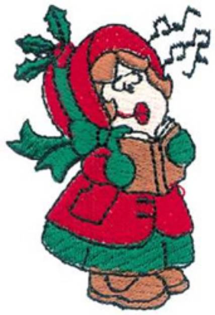 Picture of Christmas Caroler Machine Embroidery Design