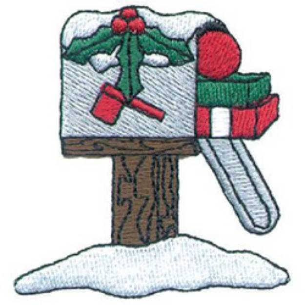 Picture of Winter Mailbox Machine Embroidery Design