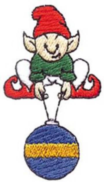 Picture of Elf With Bulb Machine Embroidery Design