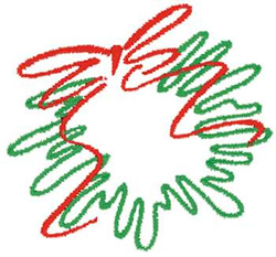 Wreath With Ribbon Machine Embroidery Design