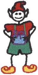 Christmas Stick Elf Machine Embroidery Design