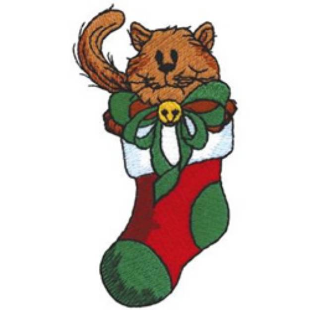 Picture of Christmas Cat Machine Embroidery Design