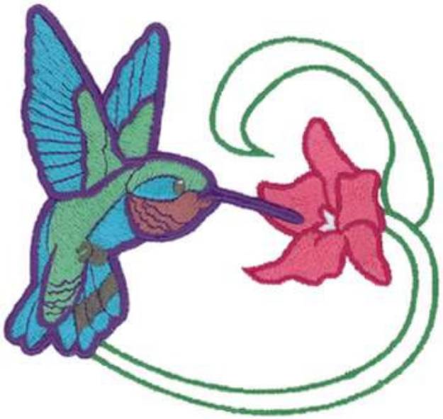 Picture of 3D Feeding Hummingbird Machine Embroidery Design