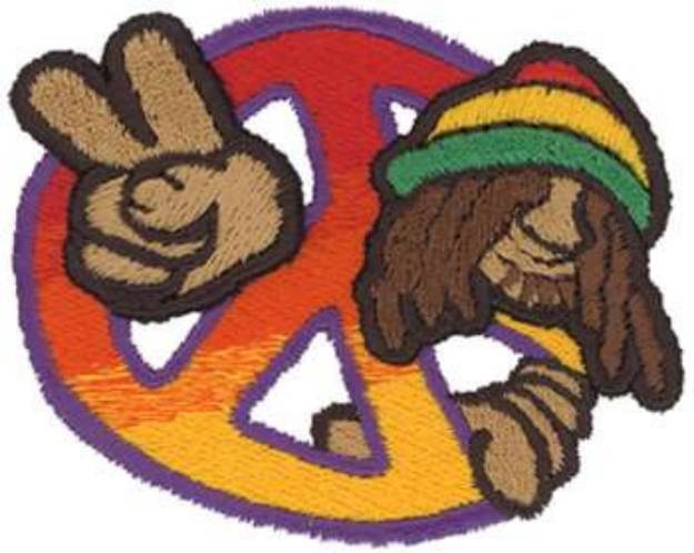 Picture of 3D Peace Symbol Machine Embroidery Design