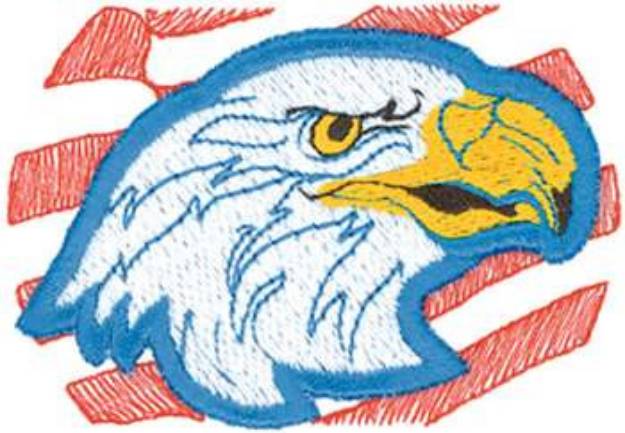 Picture of 3D Eagle and Stripes Machine Embroidery Design