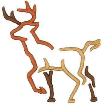 3D Deer Outline Machine Embroidery Design