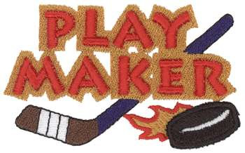 3D Hockey Play Machine Embroidery Design