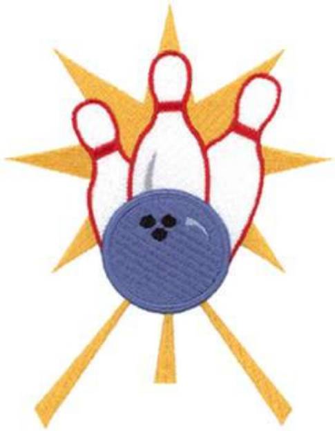 Picture of 3D Bowling Logo Machine Embroidery Design