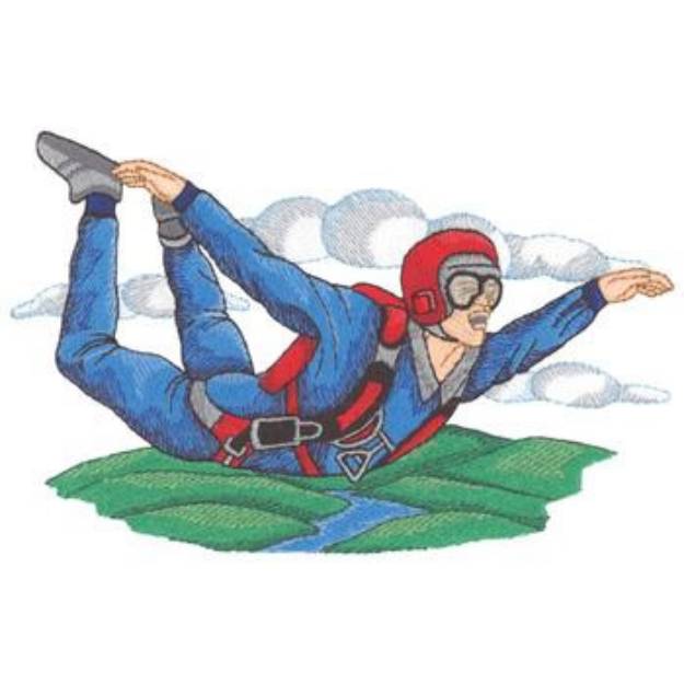 Picture of Skydiver Machine Embroidery Design