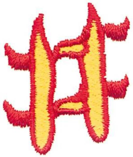 Picture of Flaming Number SIgn Machine Embroidery Design