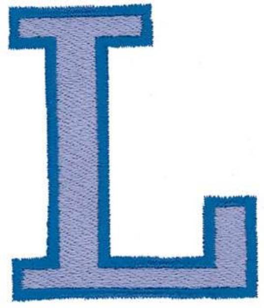 Picture of Capital L Outline Machine Embroidery Design