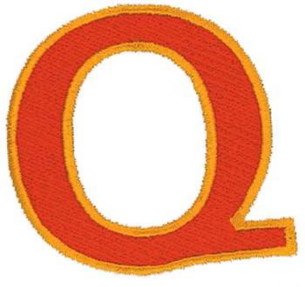 Picture of Capital Q Outline Machine Embroidery Design