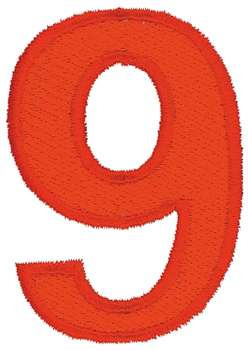 Number 9 Outline Machine Embroidery Design