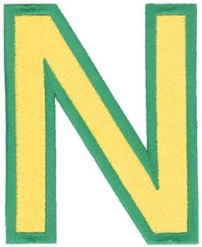 Filled Nu Symbol Machine Embroidery Design
