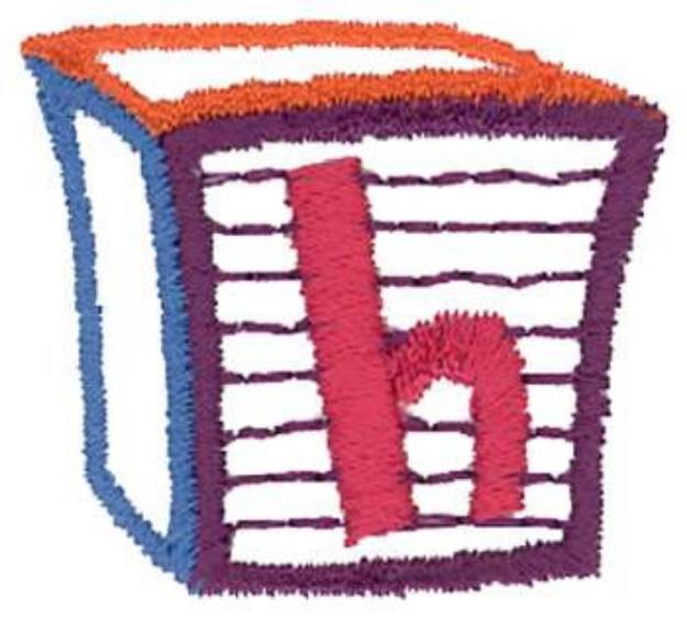 Picture of Letter Block h Machine Embroidery Design