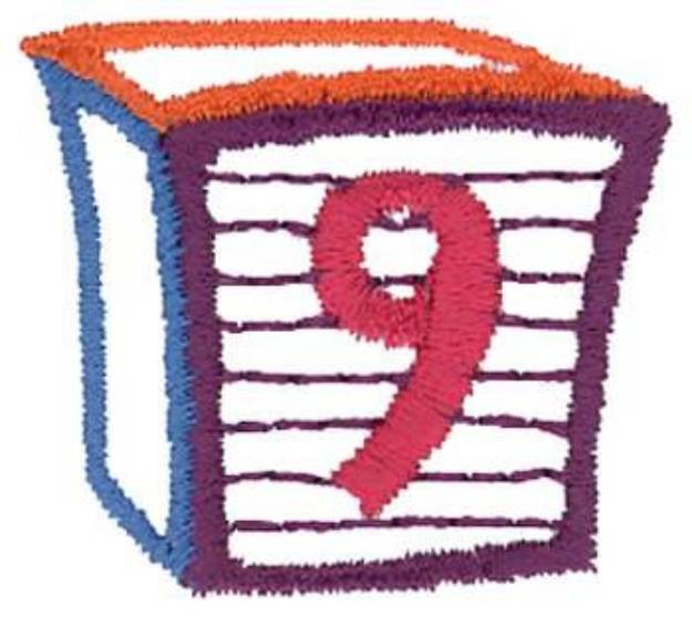 Picture of Number Block 9 Machine Embroidery Design