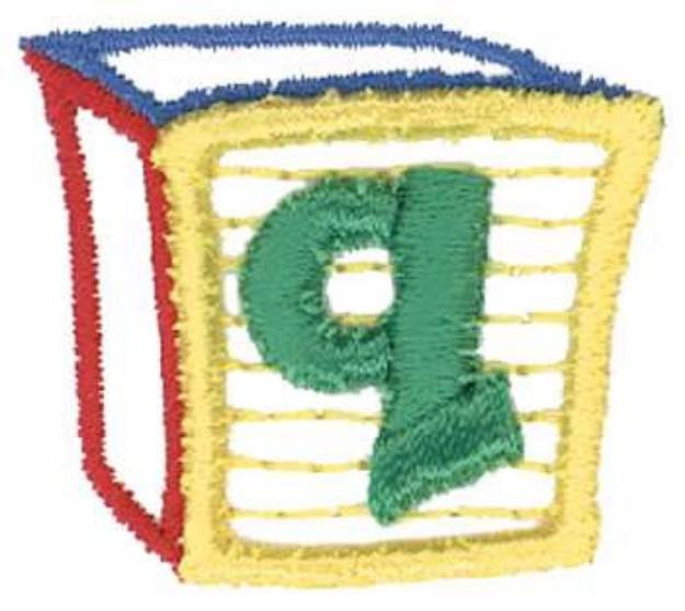 Picture of 3D Letter Block q Machine Embroidery Design