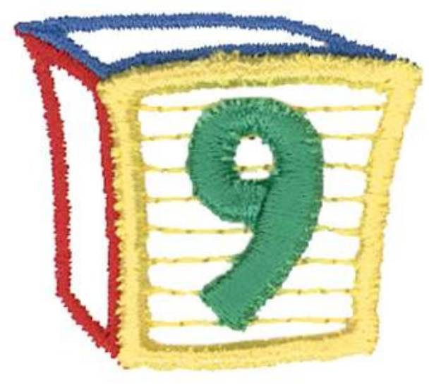 Picture of 3D Letter Block 9 Machine Embroidery Design