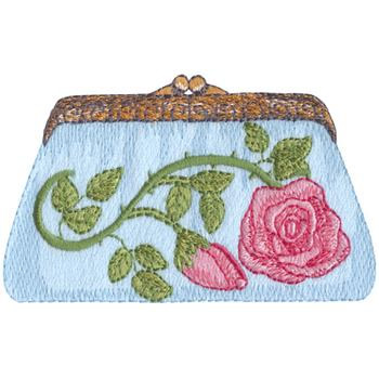 Rose Purse Machine Embroidery Design