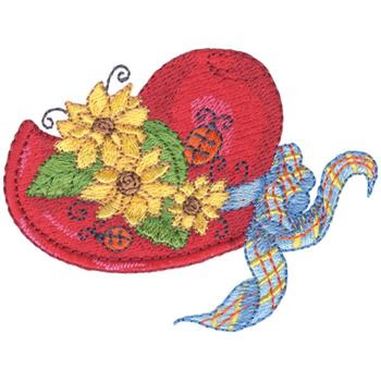 Summer Hat Machine Embroidery Design