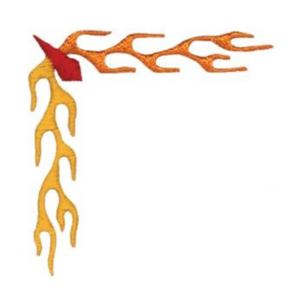 Picture of Flaming Corner Machine Embroidery Design