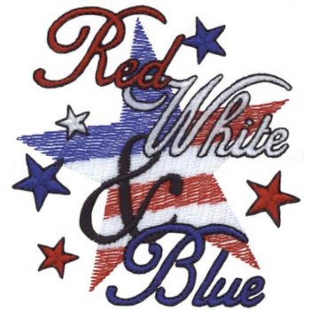 Picture of Red, White & Blue Machine Embroidery Design