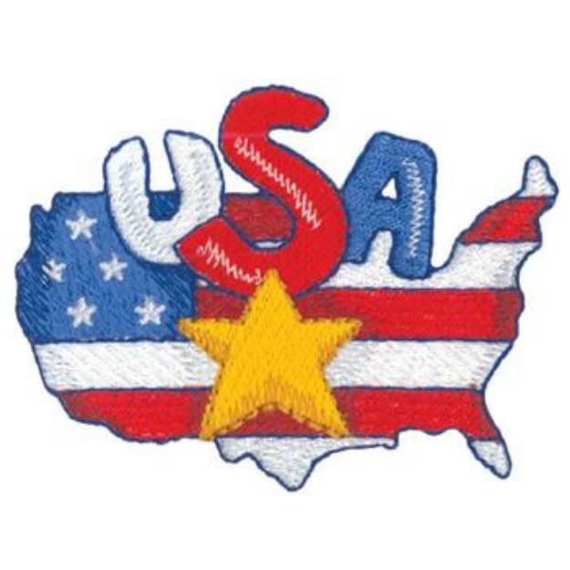 Picture of U. S. A. Machine Embroidery Design