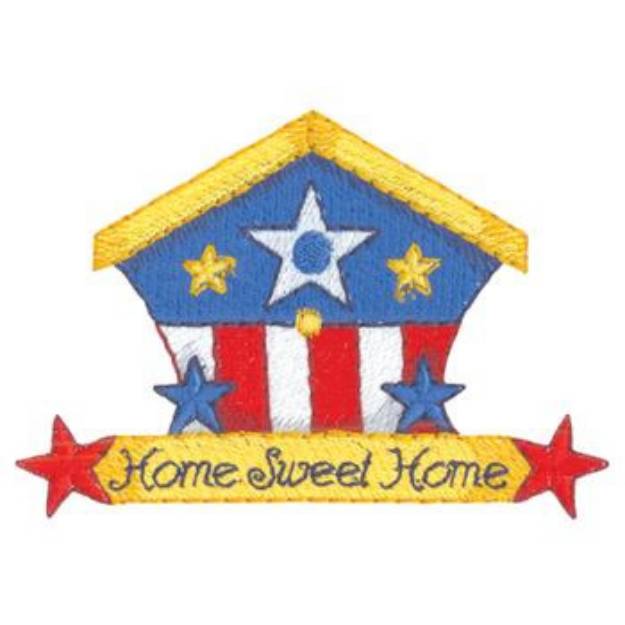 Picture of USA Birdhouse Machine Embroidery Design