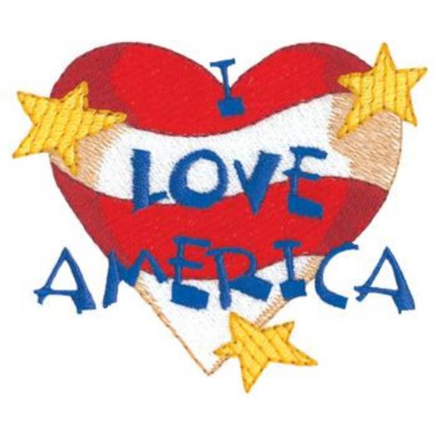 Picture of I Love America Machine Embroidery Design