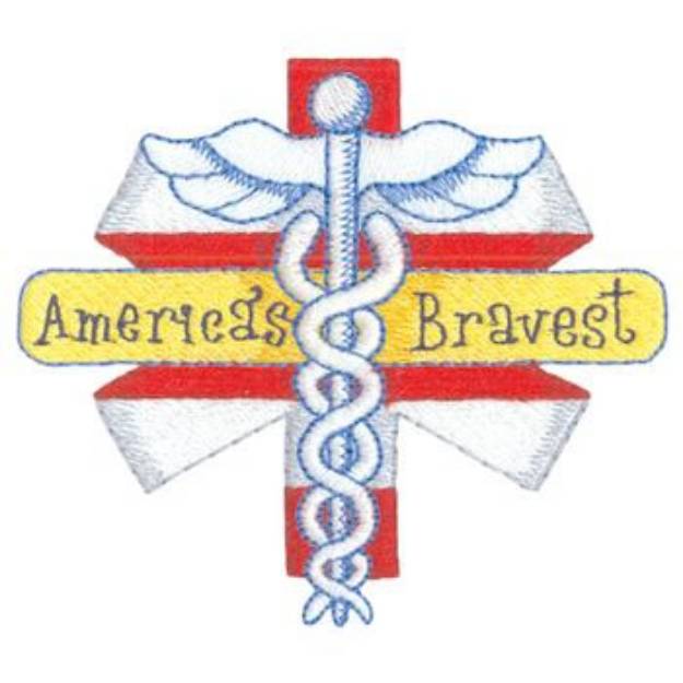 Picture of Americas Bravest EMT Machine Embroidery Design