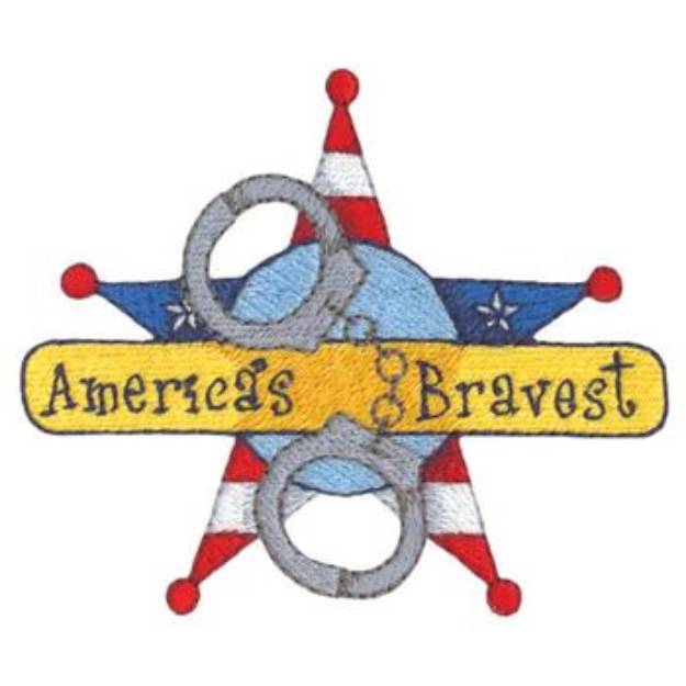 Picture of Americas Bravest Police Machine Embroidery Design