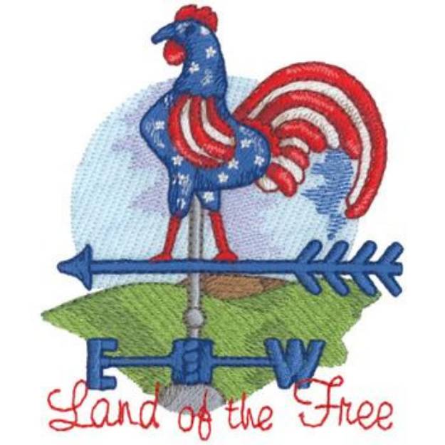 Picture of Patriotic Rooster Machine Embroidery Design