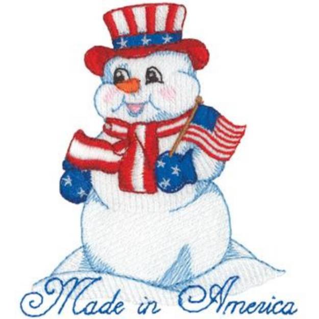 Picture of American Made Snowman Machine Embroidery Design