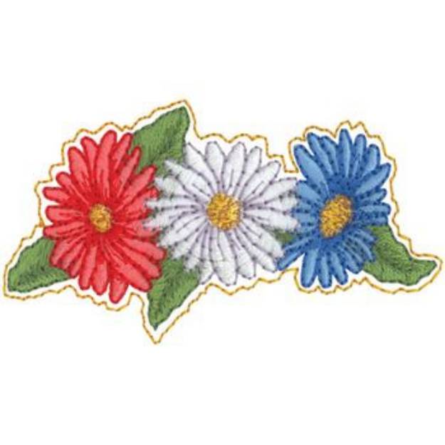 Picture of Patriotic Daisies Machine Embroidery Design