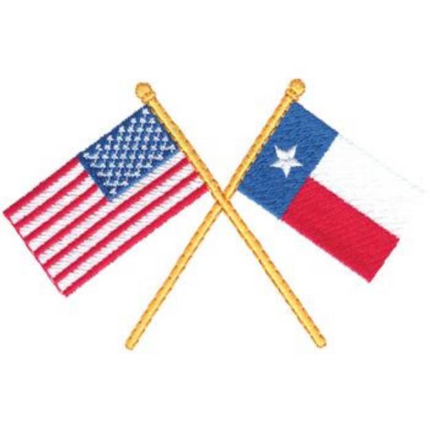 Picture of USA & Texas Machine Embroidery Design