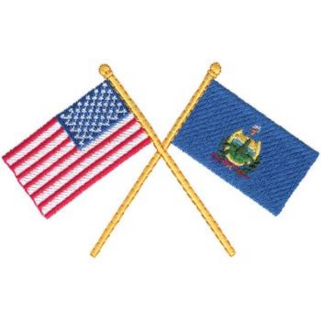 Picture of USA & Vermont Machine Embroidery Design